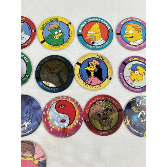 Lot Of 29 Skycaps -‎ Pogs Milk Caps - Simpsons - Marvel - X-men- Goosebumps - Picture 5 of 12